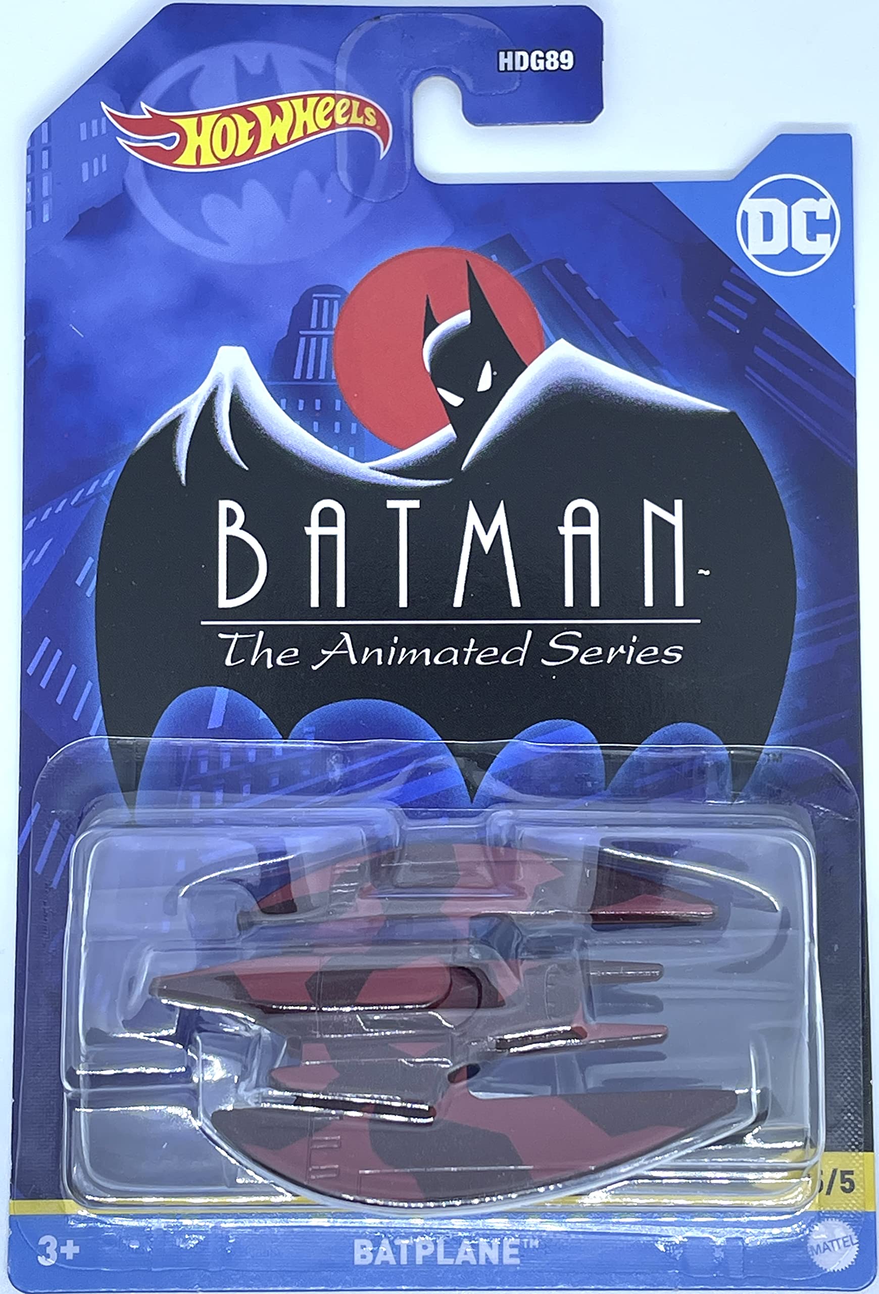 Hot Wheels 2022 - Batplane [Maroon] 5/5 - Batman DC Series - The Animated Series
