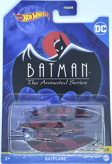 Hot Wheels 2022 - Batplane [Maroon] 5/5 - Batman DC Series - The Animated Series