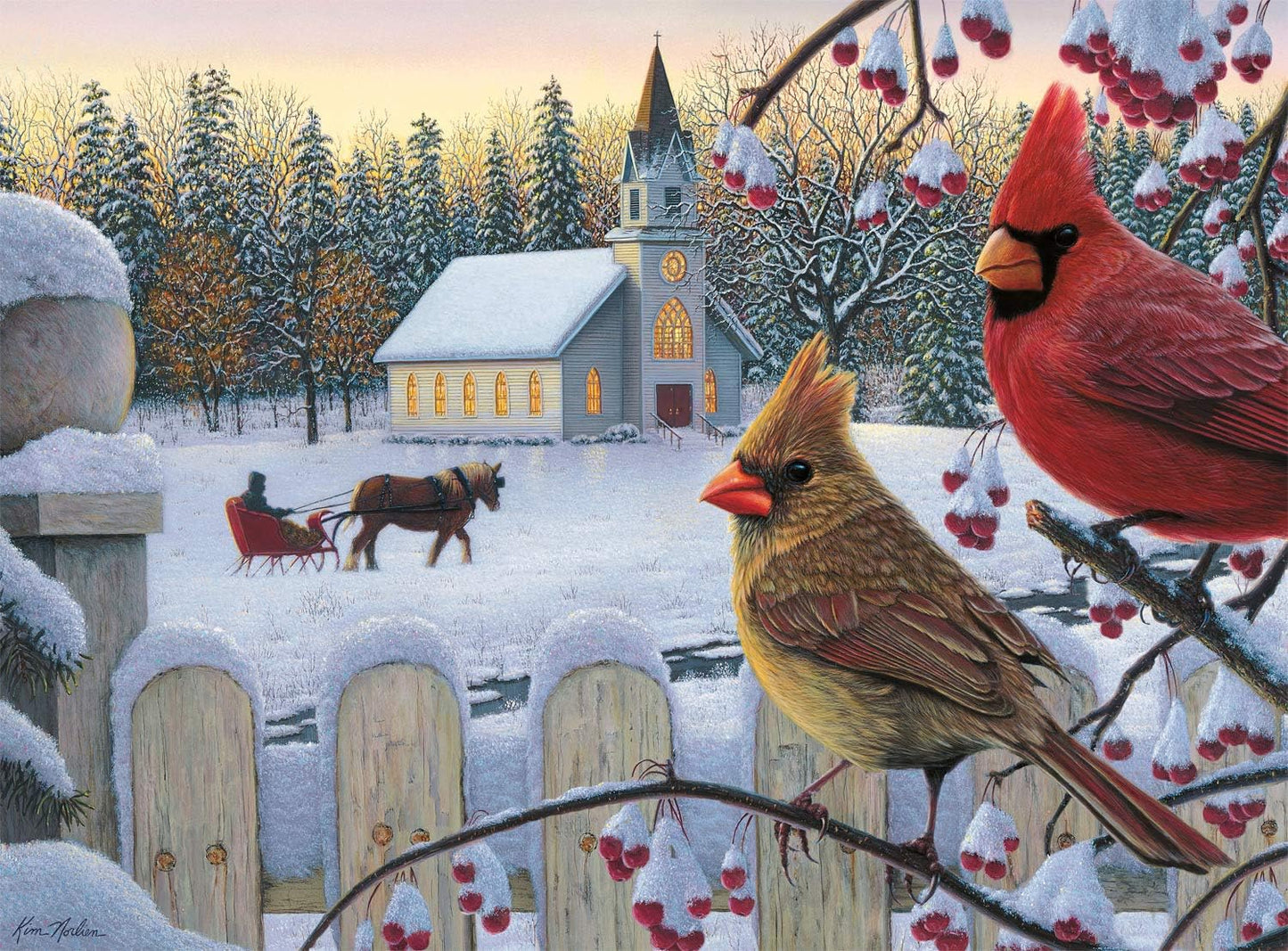 Buffalo Games - White Crimson Morning - 1000 Piece Jigsaw Puzzle for Adults