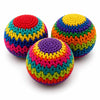 3 Pack Crochet Footbags, Random Colors Knitted Kick Sack Balls, Hacky Kick Sack Balls?Approx 40g Plastic Pellet Filled Hacky Style Footbag Juggling