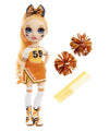 Rainbow High Cheer Poppy Rowan - Orange Cheerleader Fashion Doll with 2 Pom Poms and Doll Accessories, for Kids 6-12 Years Old