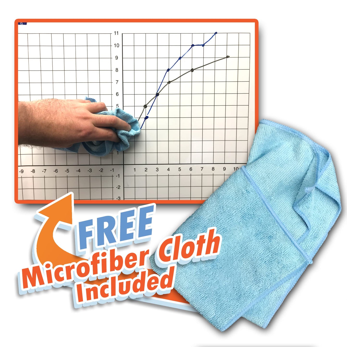 1" Square, Numbered XY Axis Large 3.5'x3.5' Dry-Erase Magnet
