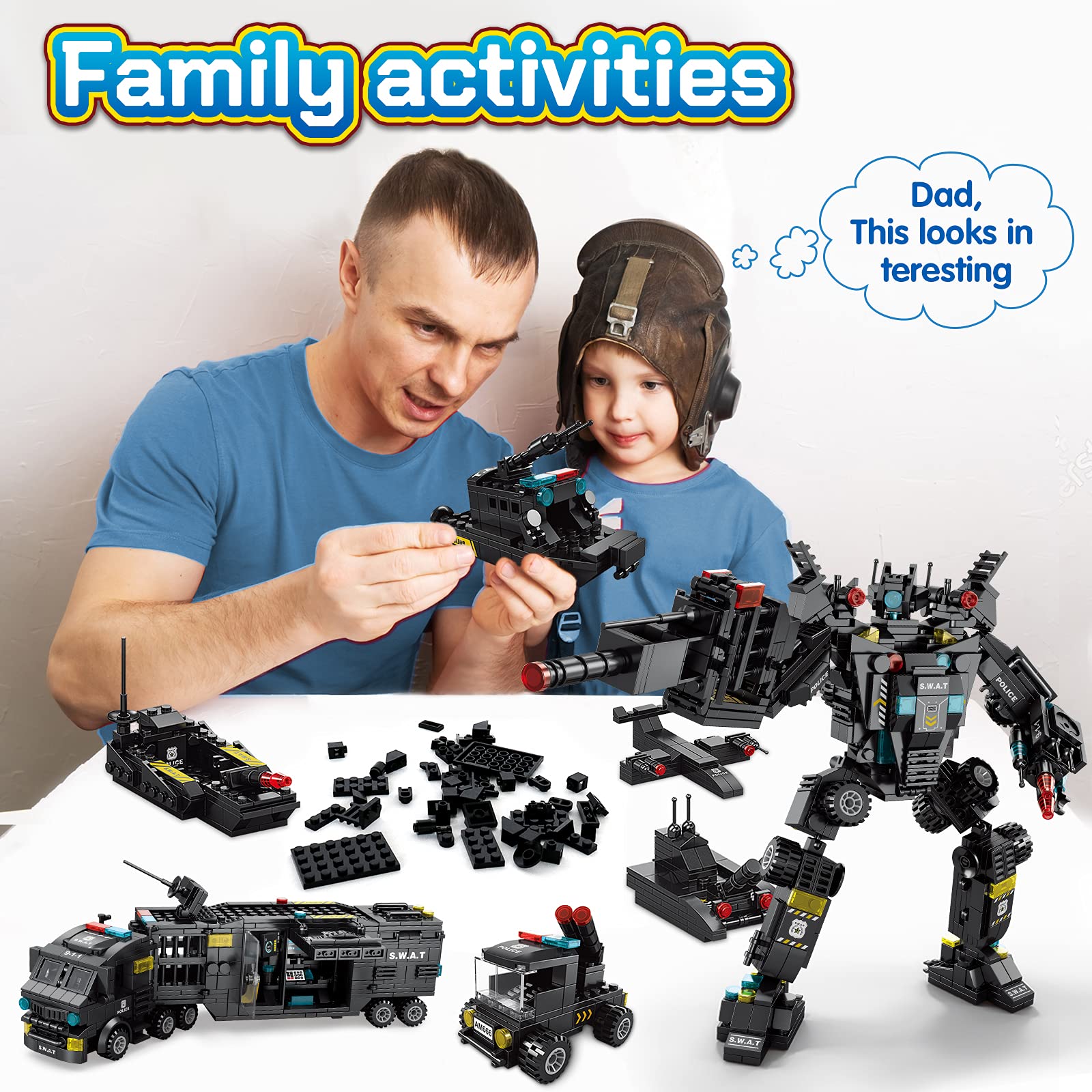 HISTOYE 51-in-1 Robot Building Kit for Kids Stem Building Toys Erector Set for Boys 8-12 Engineering Stem Projects Construction Building Blocks Toys