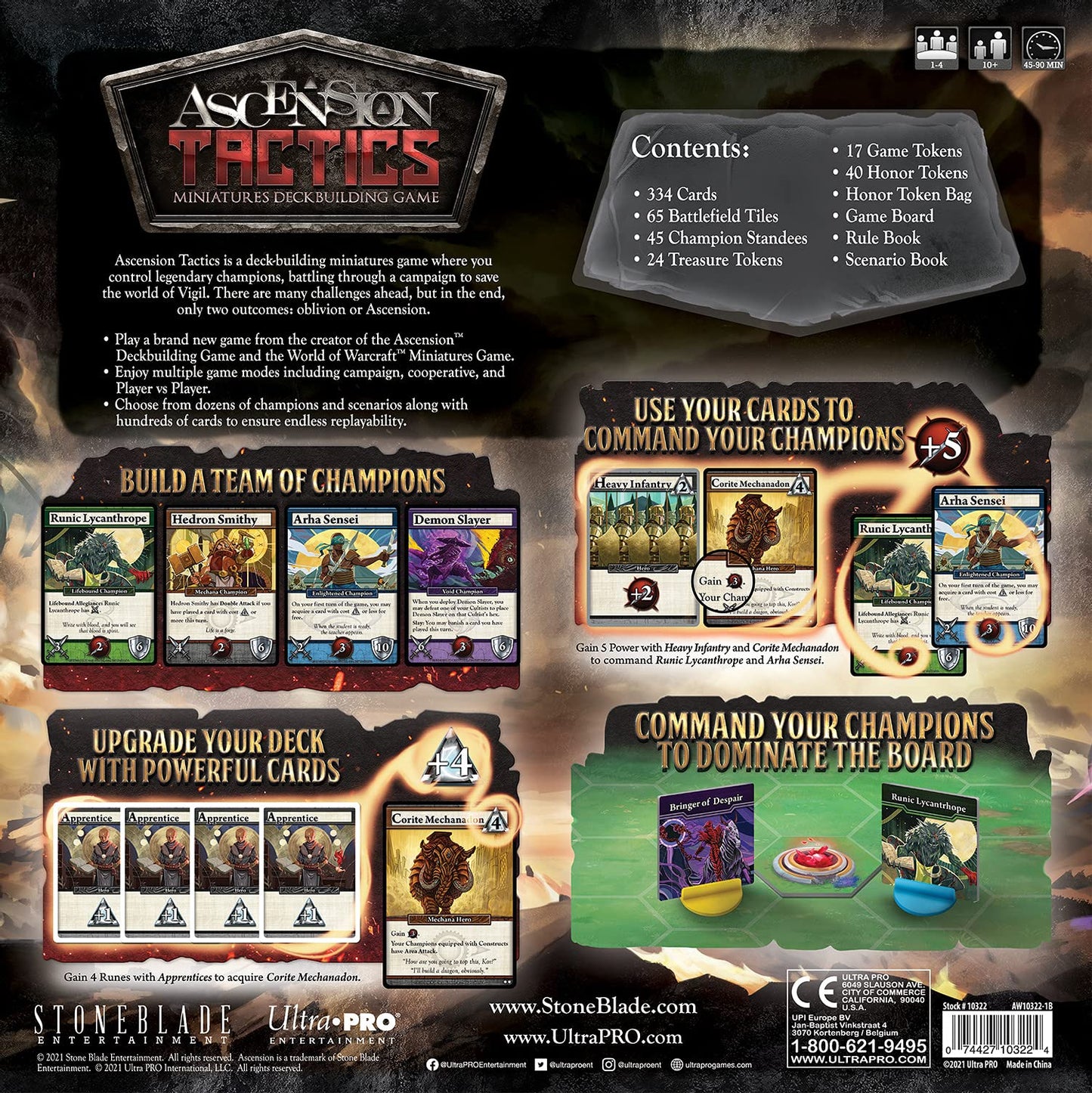 Ascension: Tactics - Deckbuilding Miniatures Board Game, Fantasy Card Battles & Campaigns, Control Champions, Character Standees, Ages 10+, 1-4 Player
