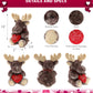 DolliBu I Love You Valentine Plush Brownish Sitting Moose - Cute Soft Cuddly Stuffed Animal with Red Heart Gift for Valentines Day, Birthday Present