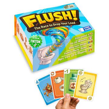 Nova Vault Flush! Funny Family Card Game for Teens & Adults - Fast-Paced Matching Party Game with Hilarious Toilet Humor Action Cards | 2-6 Players |