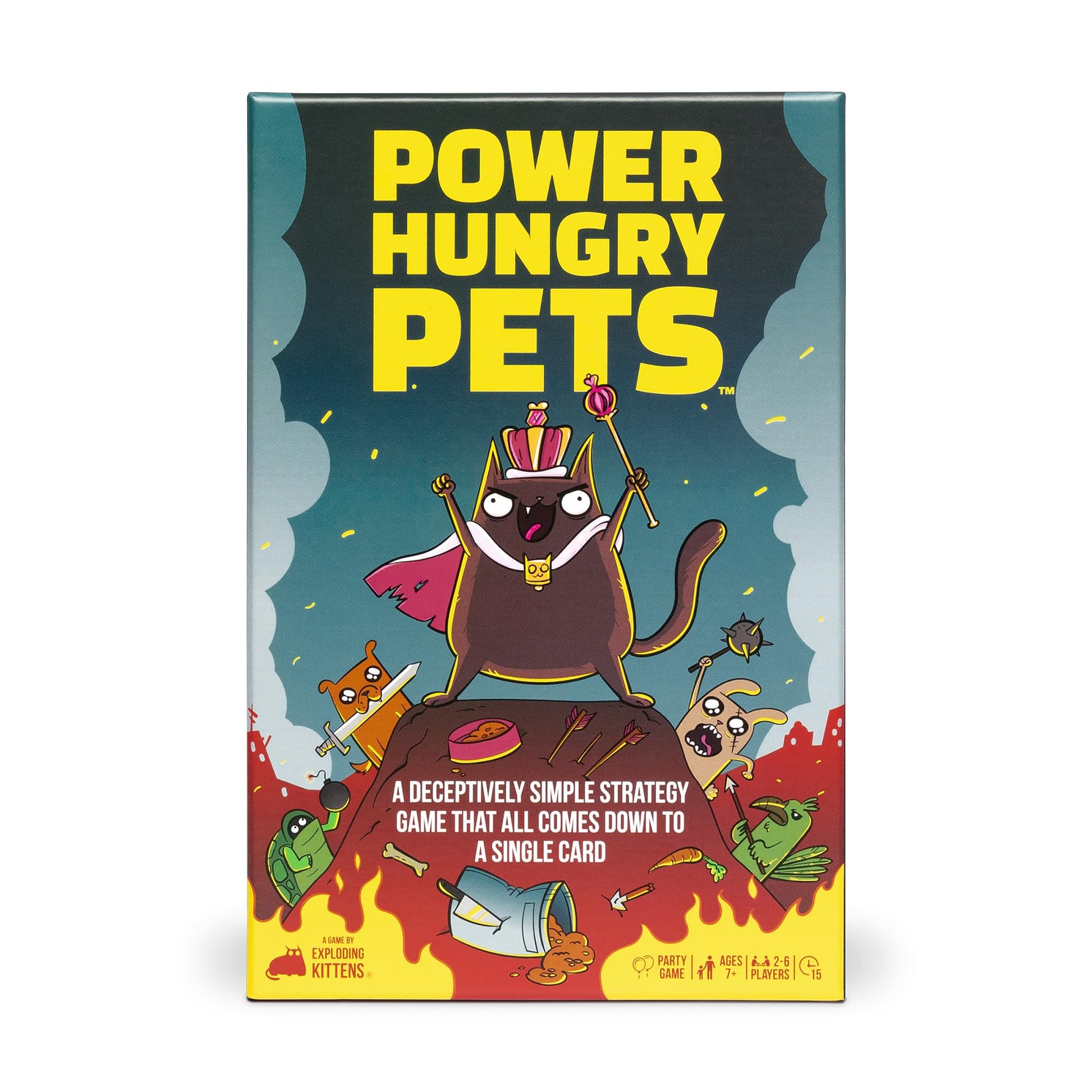 Exploding Kittens Power Hungry Pets 2-6 Players - Ages 7+ - 15 Minutes to Play - Strategic and Simple Card Game - Party Game, Family Game Night, Kid