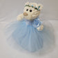 KINNEX COLLECTIONS SINCE 1997 12" Teddy Bear with Dress (Centerpiece) ~ B09601N-4 (Baby Blue)