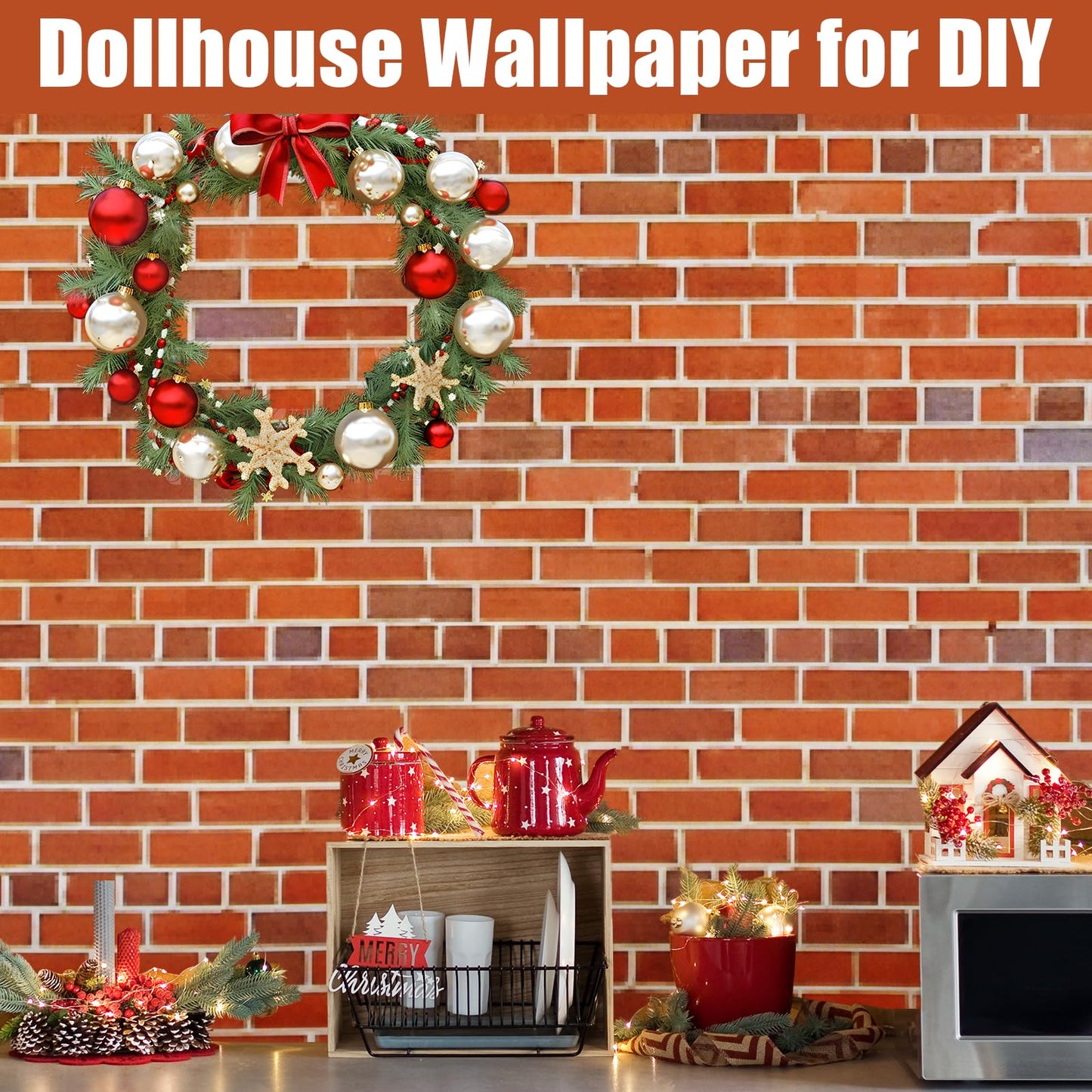 12 Pcs Dollhouse Wallpaper Miniature Dollhouse Accessories Peel and Stick Self Adhesive Miniature Wallpaper Flooring for DIY Doll House Mini Room
