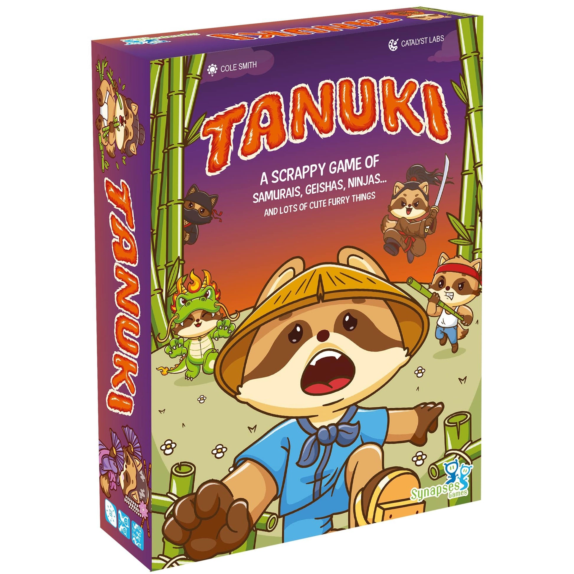 Synapses Games | Tanuki | Take-that Card Game | Non-Stop Player Interaction | 3 to 8 Players | 20 Minutes | Ages 7+