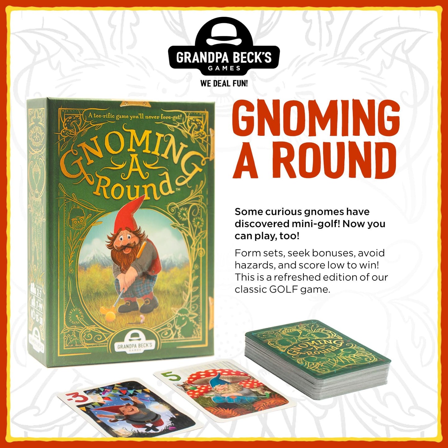Grandpa Beck's Games Gnoming A Round | Fun Family Card Game | Enjoyed by Kids, Teens, & Adults | from The Creators of Cover Your Assets - 2-7 Players