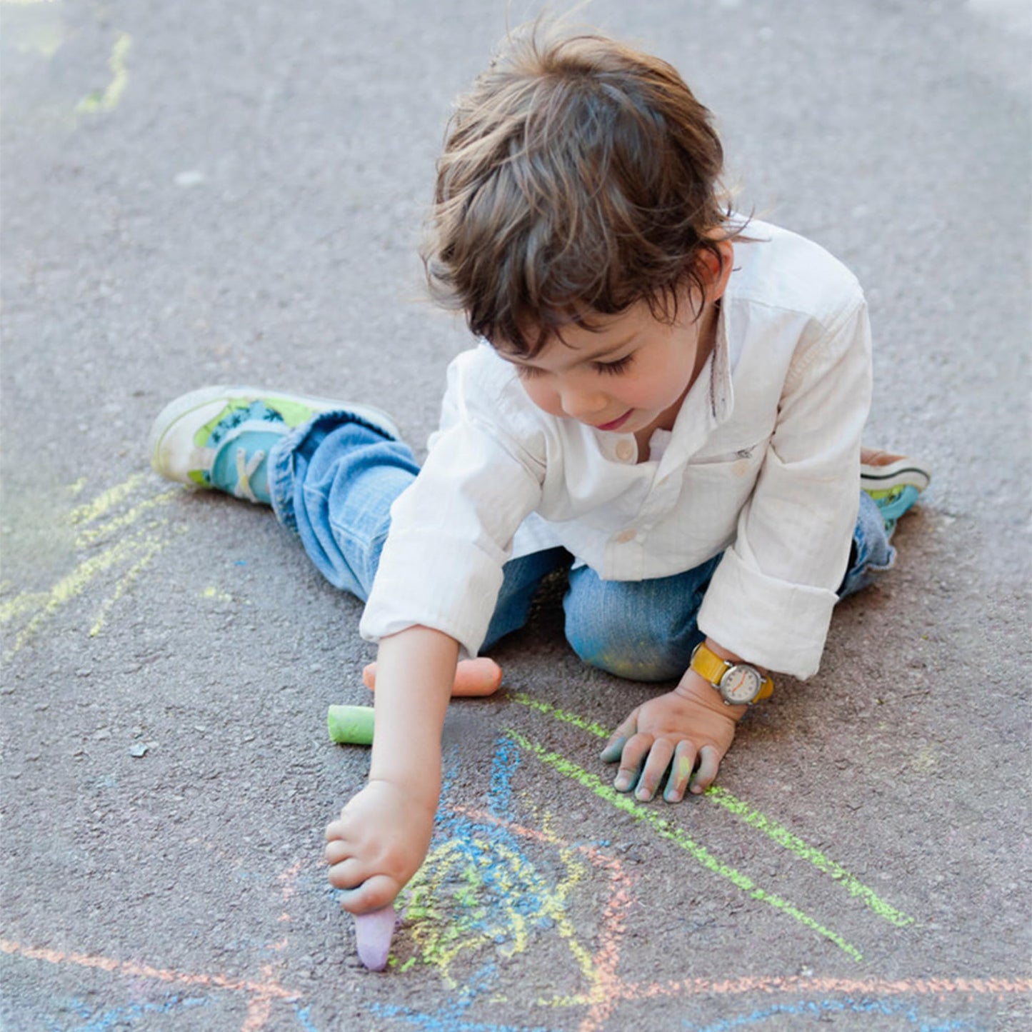 feela 180 Pack Sidewalk Chalk, Sidewalk Chalk Set For Kids Jumbo Chalk Bulk, Great for Kids Family, Paint on Sidewalk Wall School Driveway Blackboard