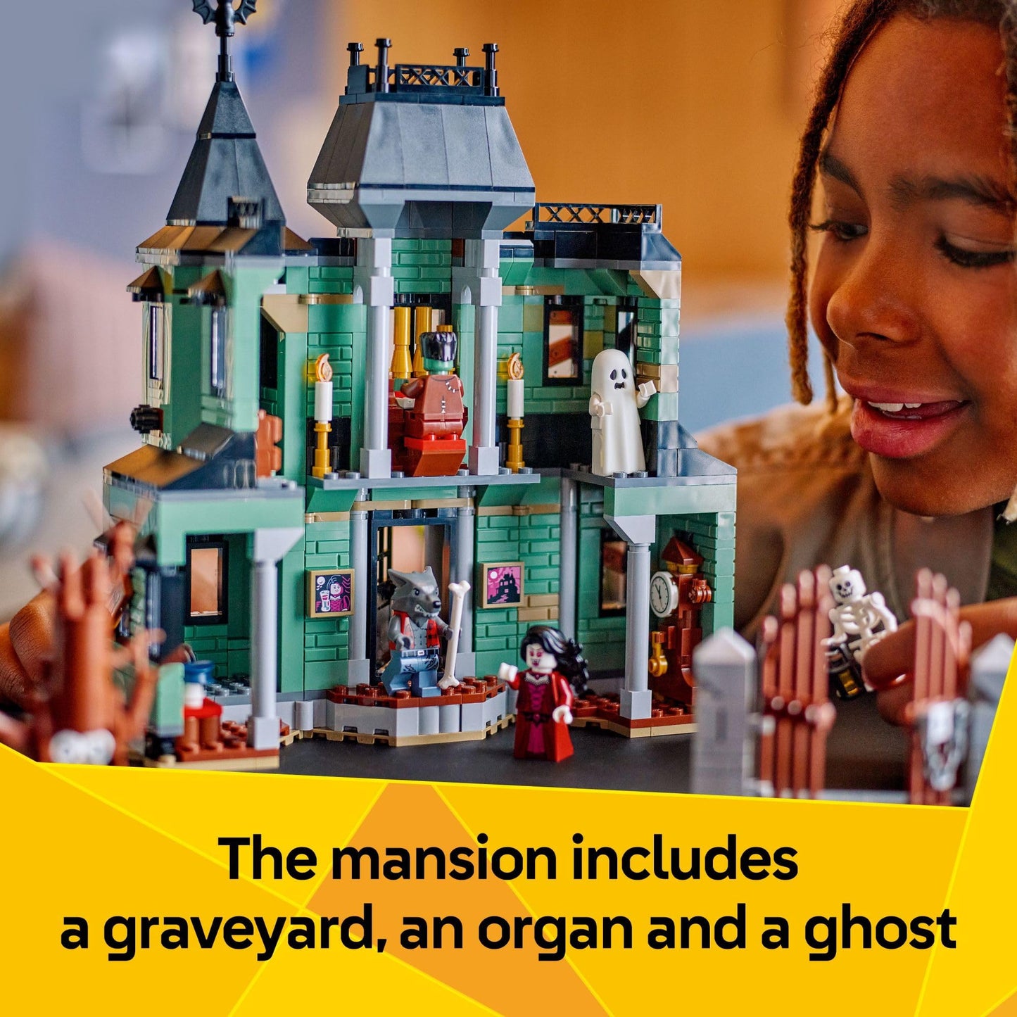 LEGO Creator 3 in 1 Haunted Mansion Building Toy for Kids - Halloween Building Blocks & Learning Toy for Girls & Boys, Ages 9+ - Build a Haunted