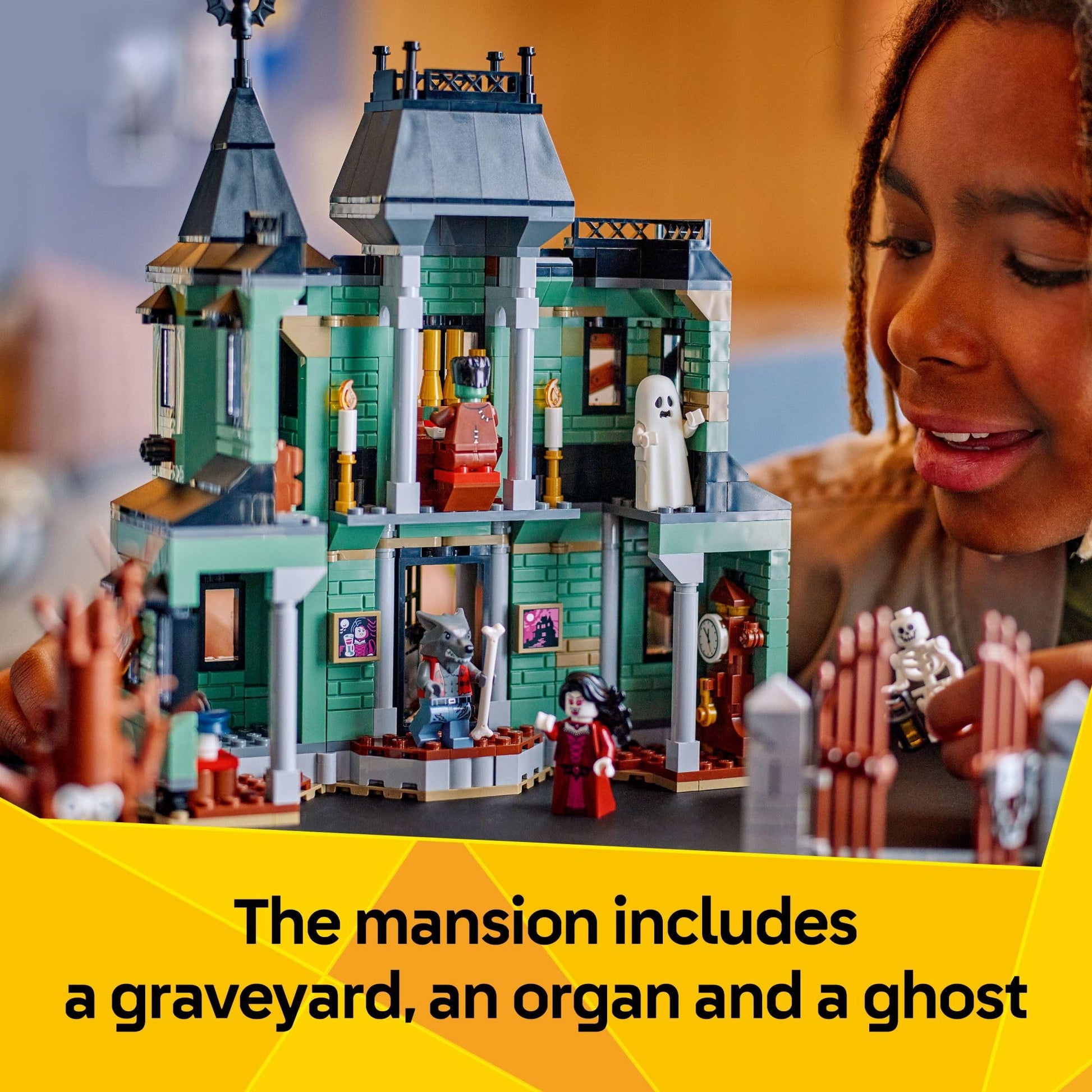 LEGO Creator 3 in 1 Haunted Mansion Building Toy for Kids - Halloween Building Blocks & Learning Toy for Girls & Boys, Ages 9+ - Build a Haunted