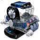 Dr. STEM Toys Model Engine Kit for Boys & Girls Ages 12+, Realistic Replica Flat 6 Motor Has Over 320 Parts, Real Motorized Action, LED Lights & Sound