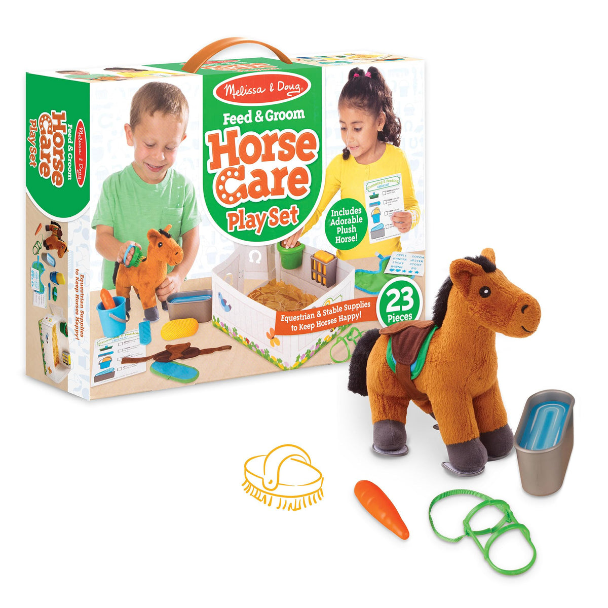 Melissa & Doug Feed & Groom Horse Care Play Set and Plush Toy