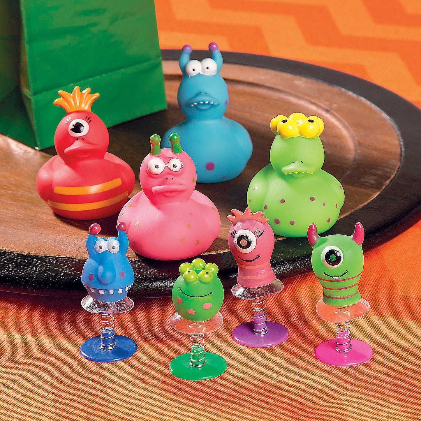 Fun Express Vinyl Monster Rubber Ducks - Halloween Duck - Assorted