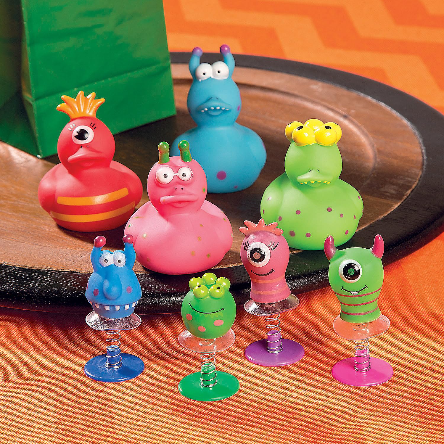 Fun Express Vinyl Monster Rubber Ducks - Halloween Duck - Assorted