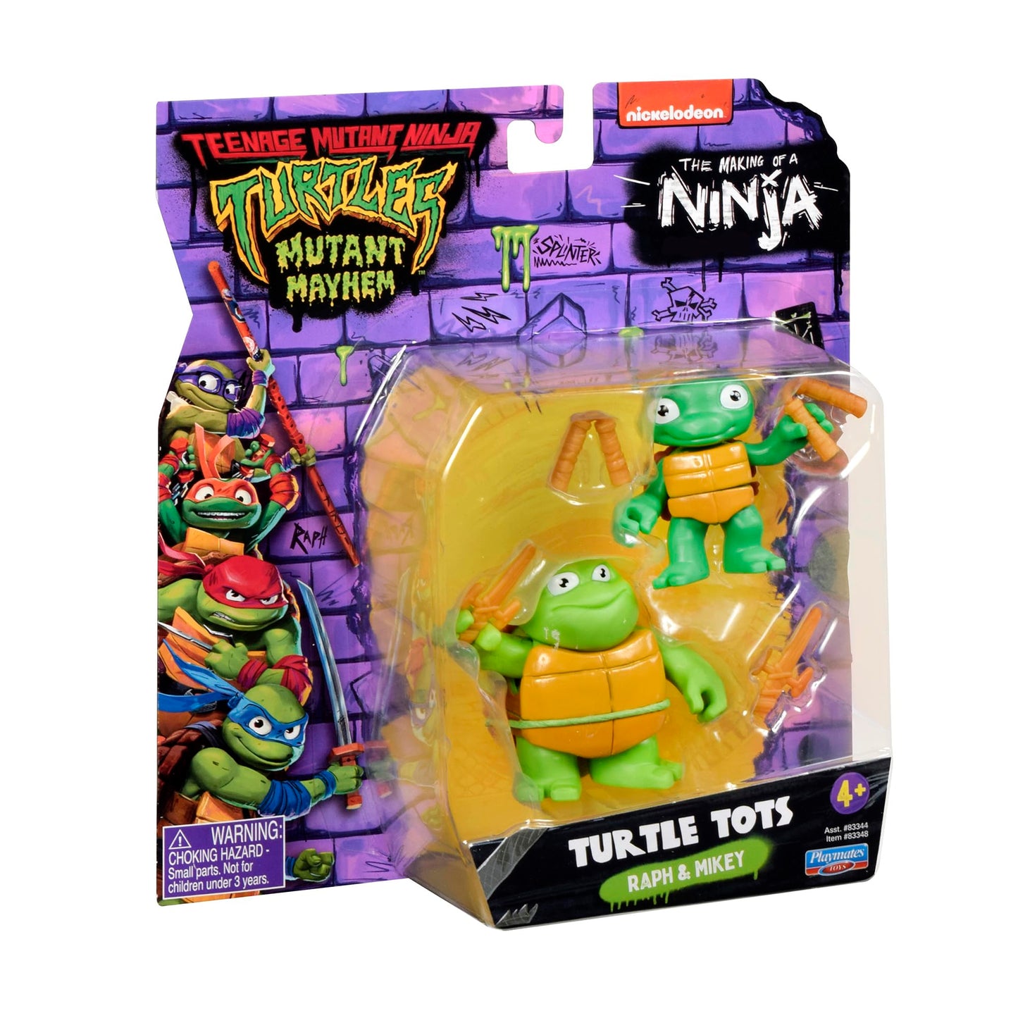 Teenage Mutant Ninja Turtles 83291 Turtle Tots Action Figure 2-Pack Featuring Michelangelo and Raphael. Ideal Present for Boys 4 to 7 Years and TMNT