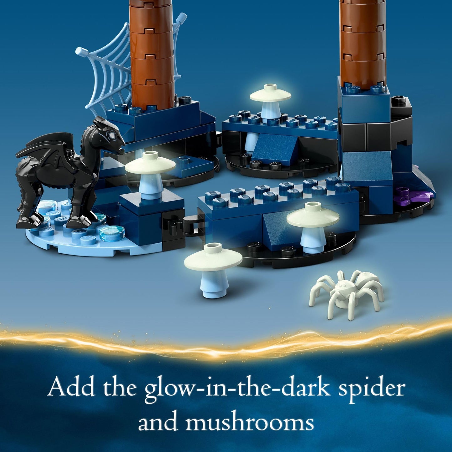 LEGO Harry Potter Forbidden Forest: Magical Creatures, Glow in The Dark Toy for Kids with Buckbeak and Thestral Fantasy Animal Figures, Harry Potter