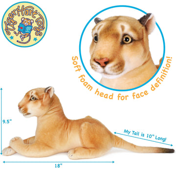 TigerHart Monique The Mountain Lion - 18 Inch (Tail Measurement Not Included) Stuffed Animal Plush