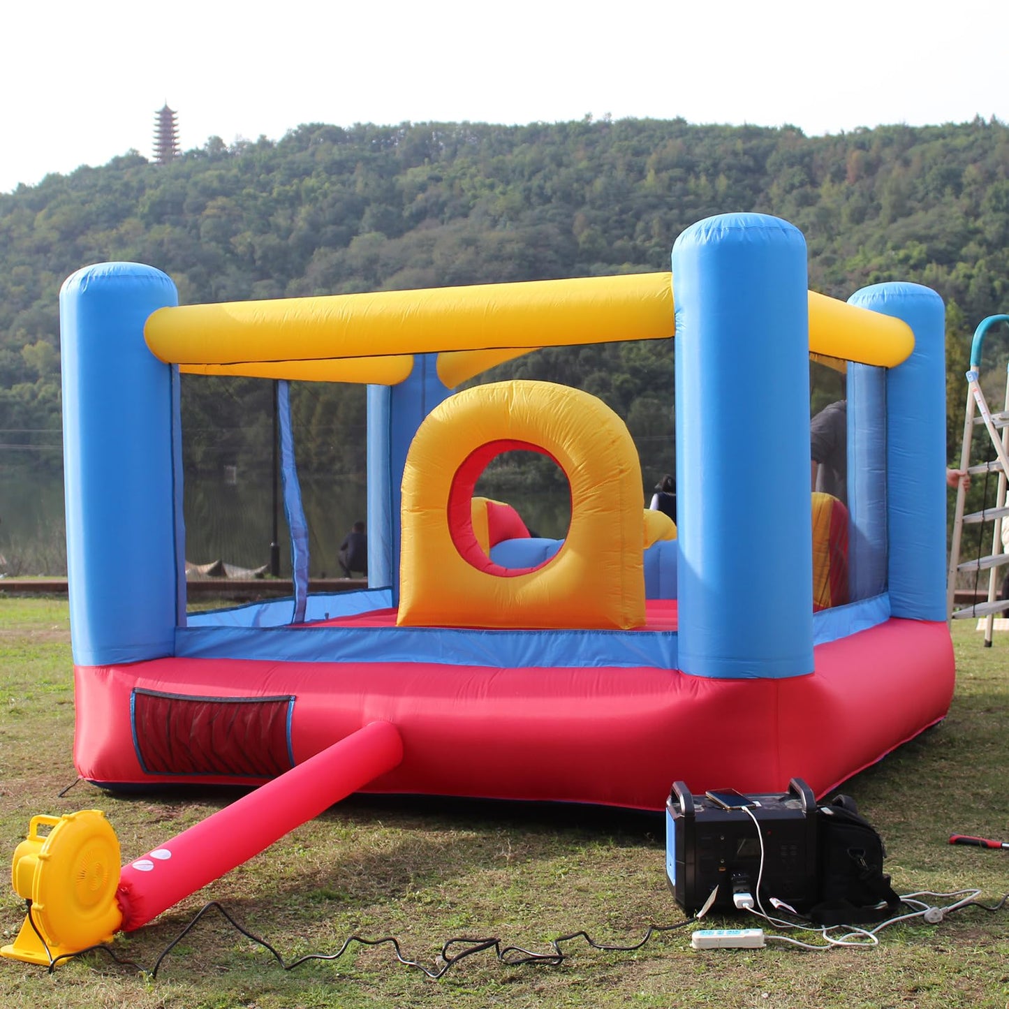 Whubefy Bounce House for Kids 3-6 Big Kids 8-12 w/Double Slide & Obstacle Course, 12 x 9FT Indoor/Outdoor Inflatable Jump 'n Slide with Large Bounce