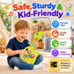 Toys for 1-3Year Old Boy Gift,2-in-1 Electric Guitars,12-18 Month with Spanish Animal Sound and Light Dinosaur Musical Guitar Piano Toys,Learning