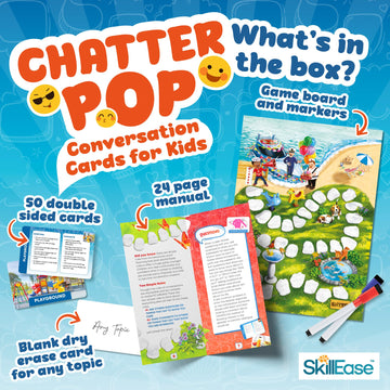 SkillEase Chatter Pop Social Skills Game to Think About Others, Speech Therapy Materials, Therapy Games, Educational, Social Emotional Learning