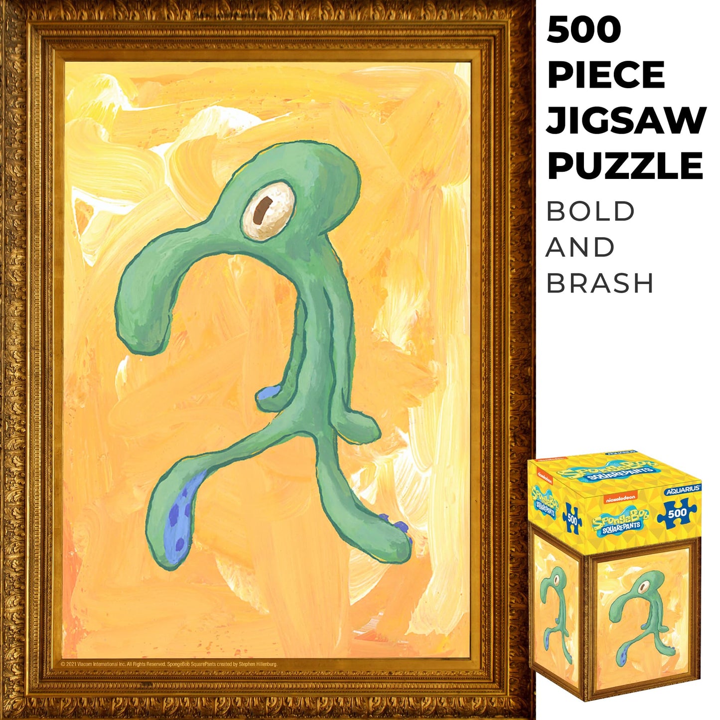 Aquarius Spongebob Bold and Brash 500 Piece Jigsaw Puzzle for Adults and Teens - Squidward Painting Merchandise 14"x19" Collectible Gift
