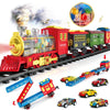 Electric Train Set Christmas Train Toys for Boys with Smokes, Lights and Sound (ON/Off) Train Set Under Christmas Tree, Toddler Model Trains for 3 4 5