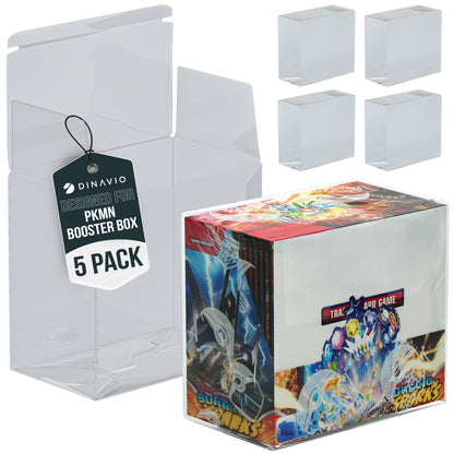 Dinavio Crafthouse Plastic PKMN Booster Box Protector 5 Pack - Booster Box Case Display Protectors - Compatible with English Modern PKMN Booster Boxes