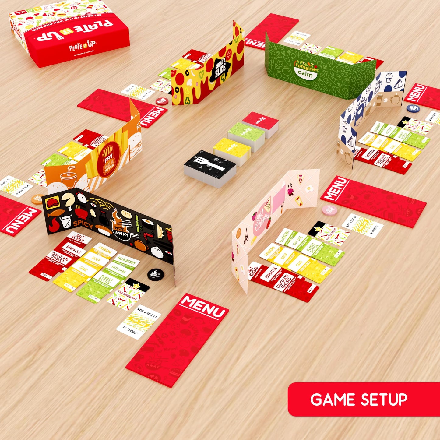 Blue Wasatch Games Plate It Up - Invent Crazy Foods, Order Your Favorite, Laugh and Win | Includes Over 350 Foods and Fun Scenarios | Ages 8+ | 3-6