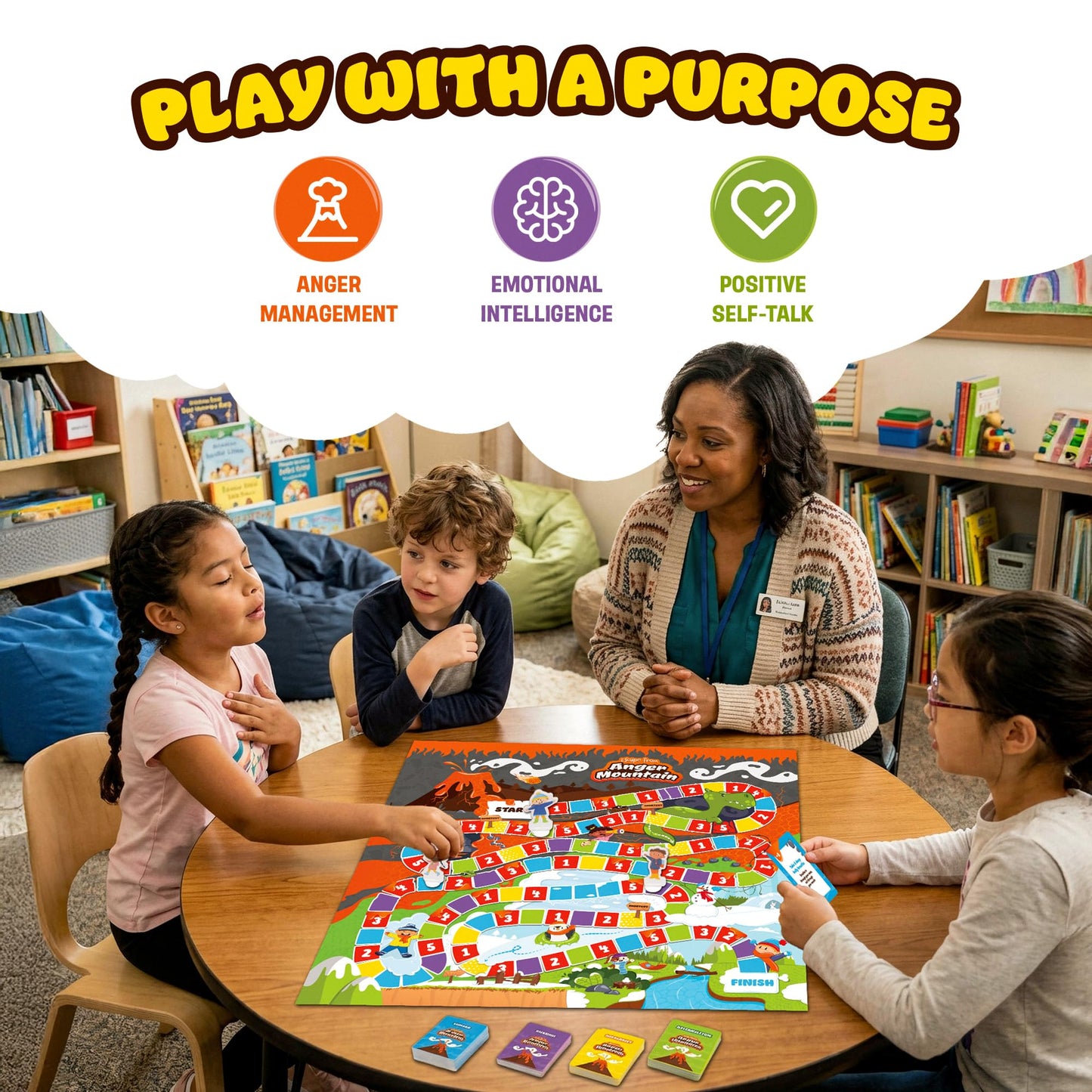 Escape from Anger Mountain Board Game | Anger Management Game for Kids Ages 6+ | Coping Skills and Emotional Regulation | Therapy Game for Kids | 2-8