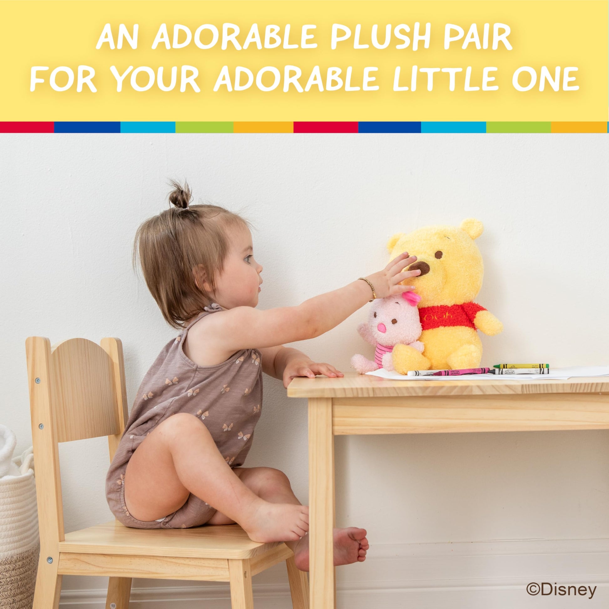 Kids Preferred Disney Baby Winnie the Pooh Plush with Little Piglet CUTEEZE Collectible Plush Stuffed Animal