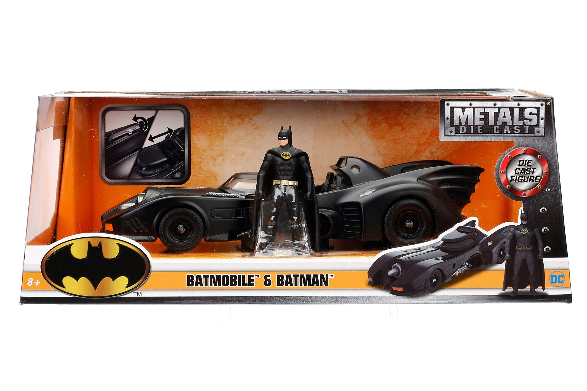 Jada Toys 1:24 1989 Batmobile Die-cast Car with 2.75" Batman Figure, Toys for Kids and Adults