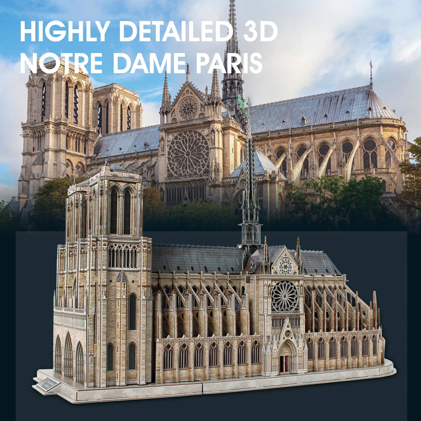 CubicFun 3D Puzzles for Adults - Large Notre Dame de Paris 3D Puzzle