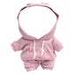 17cm Dolls Clothes Outfit Set for Doll - Casual Style Hoodies Clothing Set for Doll Dress Up, Pink Set