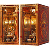 JOOHOUR DIY Book Nook Kit, Beauty and The Beast, Dollhouse Miniature, Booknook Bookshelf Insert Decor Alley 3D Wooden Puzzle, Bookends Model Building