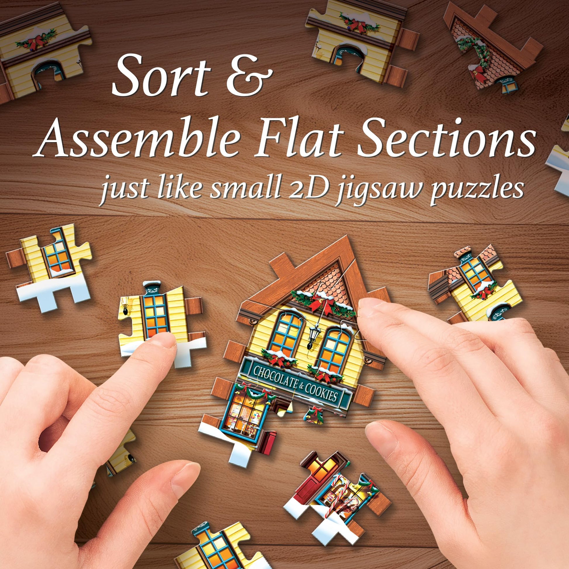 Wrebbit3D Advent Calendar 3D Puzzle | Discover and Build Charming Houses for an Everlasting Holiday Display | 12 Individually Packed Puzzles (870