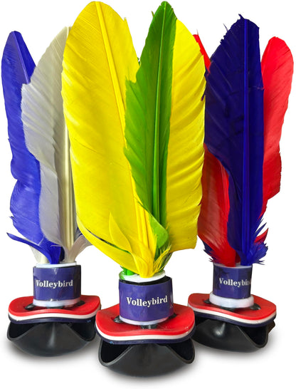 World Footbag Volleybird 3-Pack Peteca Flyer Shuttlecock, Multicolor