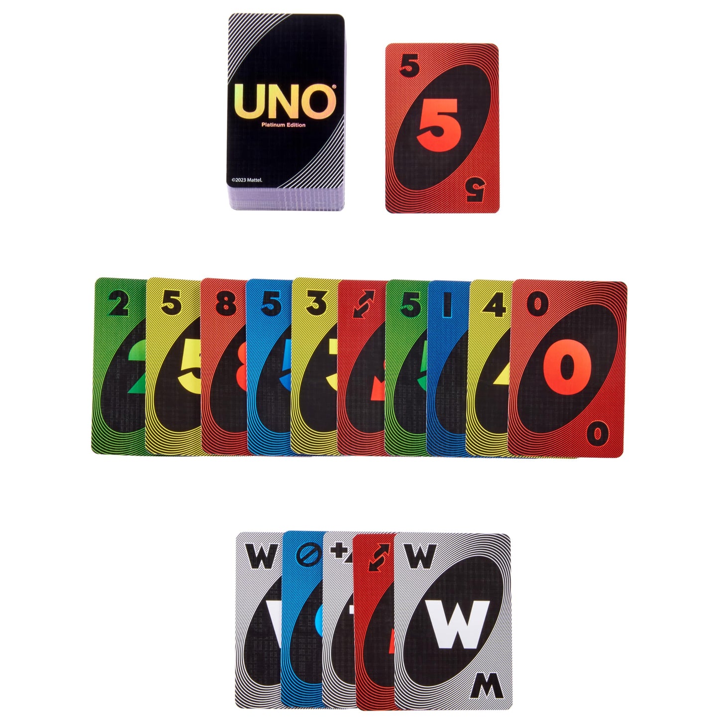 Mattel Games UNO Platinum Edition Card Game for Movie for Family Night, Game Night, Travel, Camping and Party, Premium Collectible Cards, HPY61