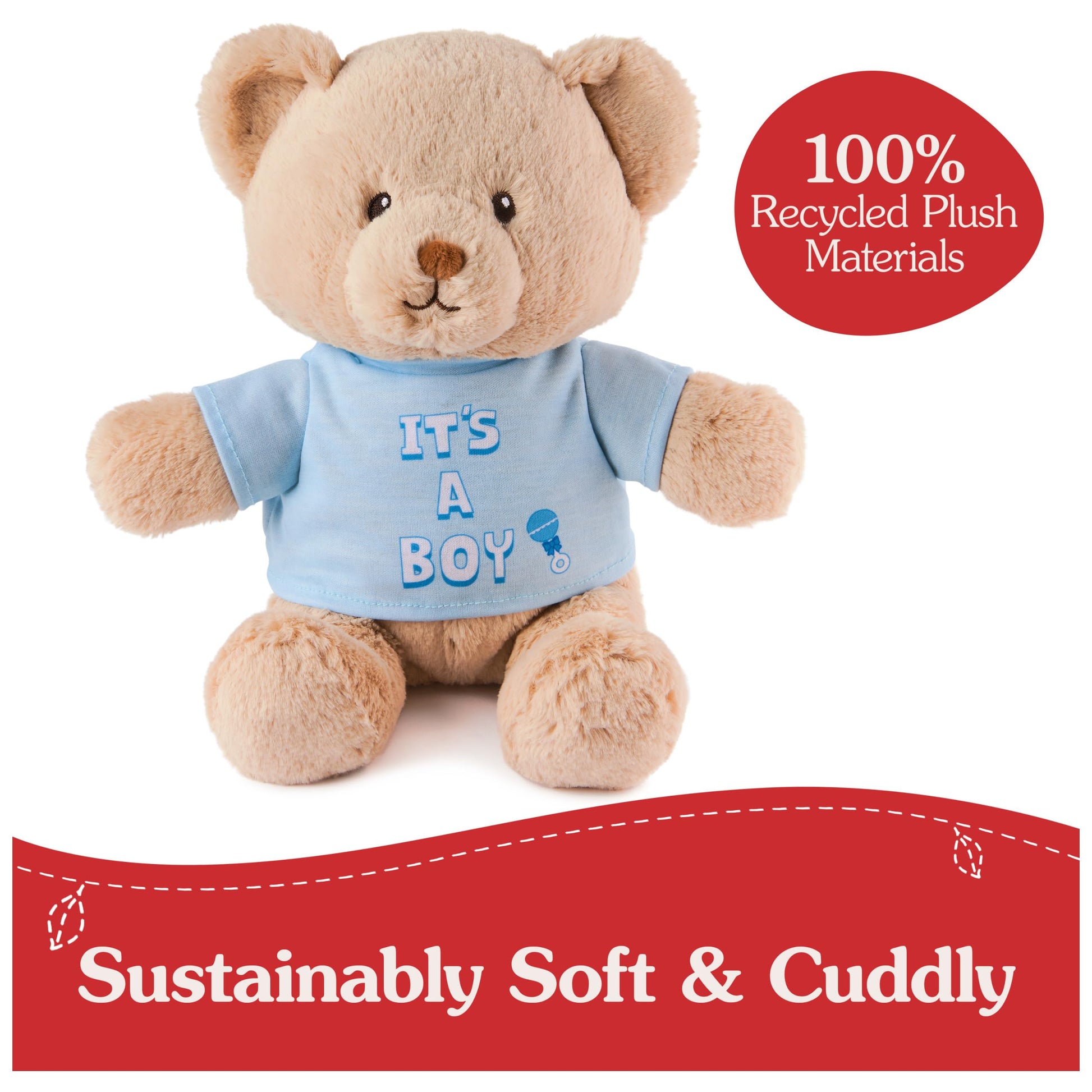 GUND “It's a Boy” 12-Inch Sustainable Message Bear with T-Shirt, Ages 1+