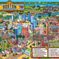 Boardwalk Boston Freedom Trail 1000 Piece Jigsaw Puzzle Historic Massachusettes Map Puzzles with Premium Box, Gift for Adults and Family 19"x26"