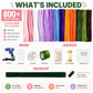 800 PCS Pipe Cleaners Bulk Flowers Kit, Pipe Cleaners Craft with Handle, 13 Colors Chenille Stems with Full Set of Tools, DIY Art Craft