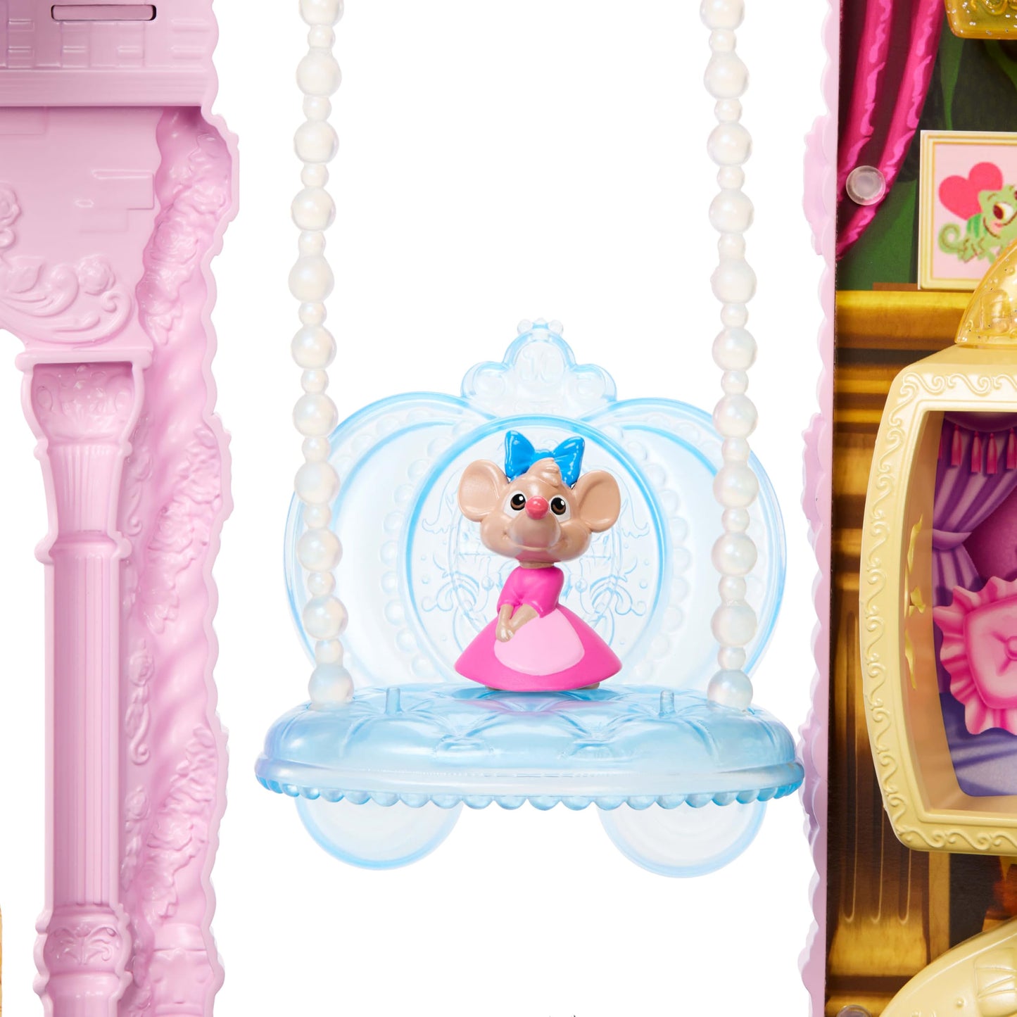 Mattel Disney Princess Pet Castle Playset & Cinderella Fashion Doll with 7 Play Areas, 2 Animal Friends, Furniture & 17 Accessories, Pet Palace