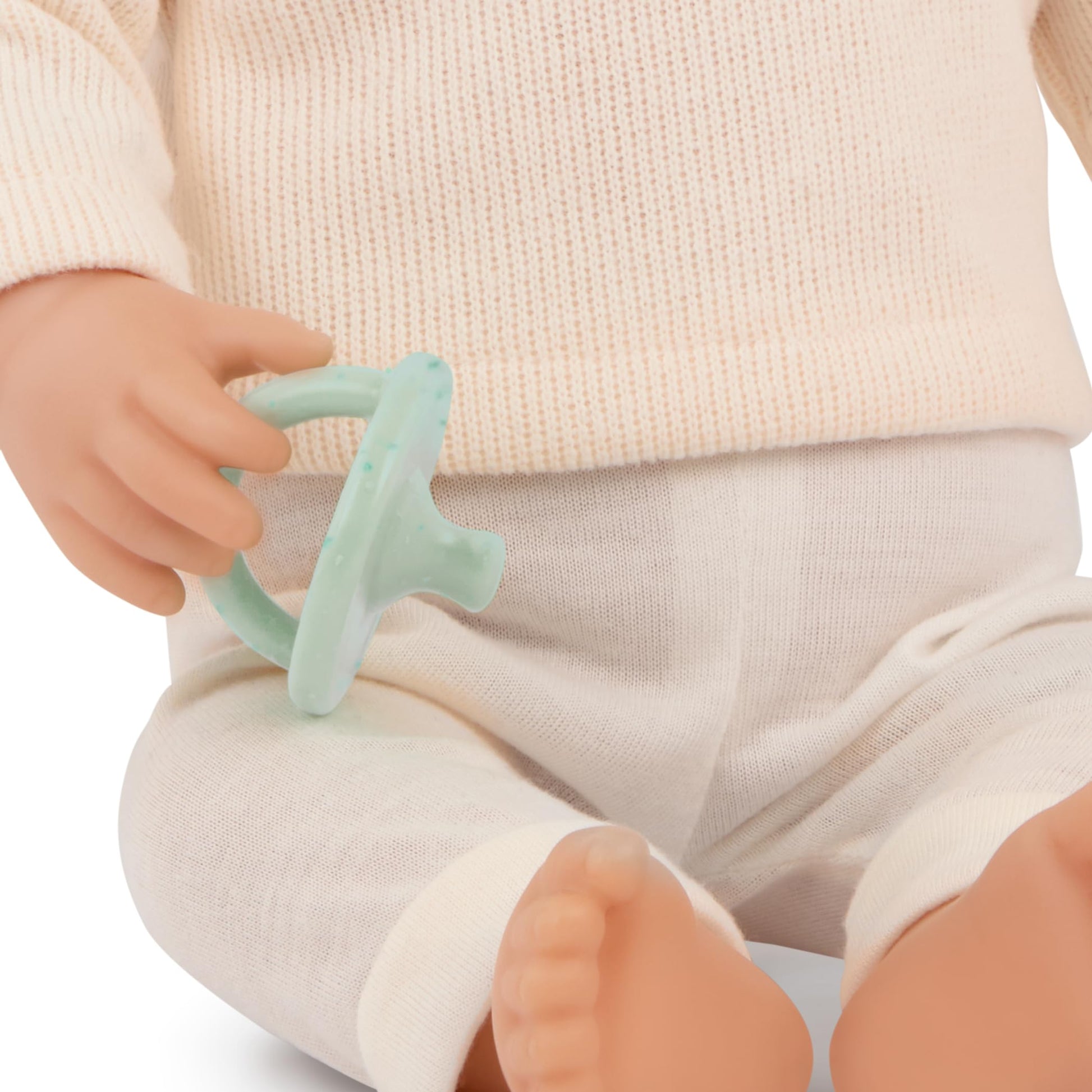 LullaBaby - 14-inch Realistic Baby Doll - Wavy Light-Blonde Hair, Blue Eyes & Soft Body - Pink Sweater Outfit & Pacifier, Pretend Play, Toys for Kids