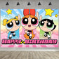 Power Girls Birthday Party Decoration,Power Girls Party Photo Background 5 x 3 FT and 18 Pcs Balloon,Merch Party Backdrop Supplies