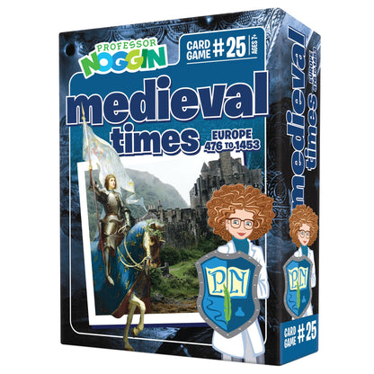 Outset Media Professor Noggin's Medieval Times - an Educational Trivia Based Card Game for Kids - Trivia, True or False, and Multiple Choice - Ages 7+