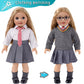 ebuddy 18 Inch Doll Clothes 10Pcs Magical School Outfit, Doll Costume with Wand & Glasses, Gift for Girls (No Doll)