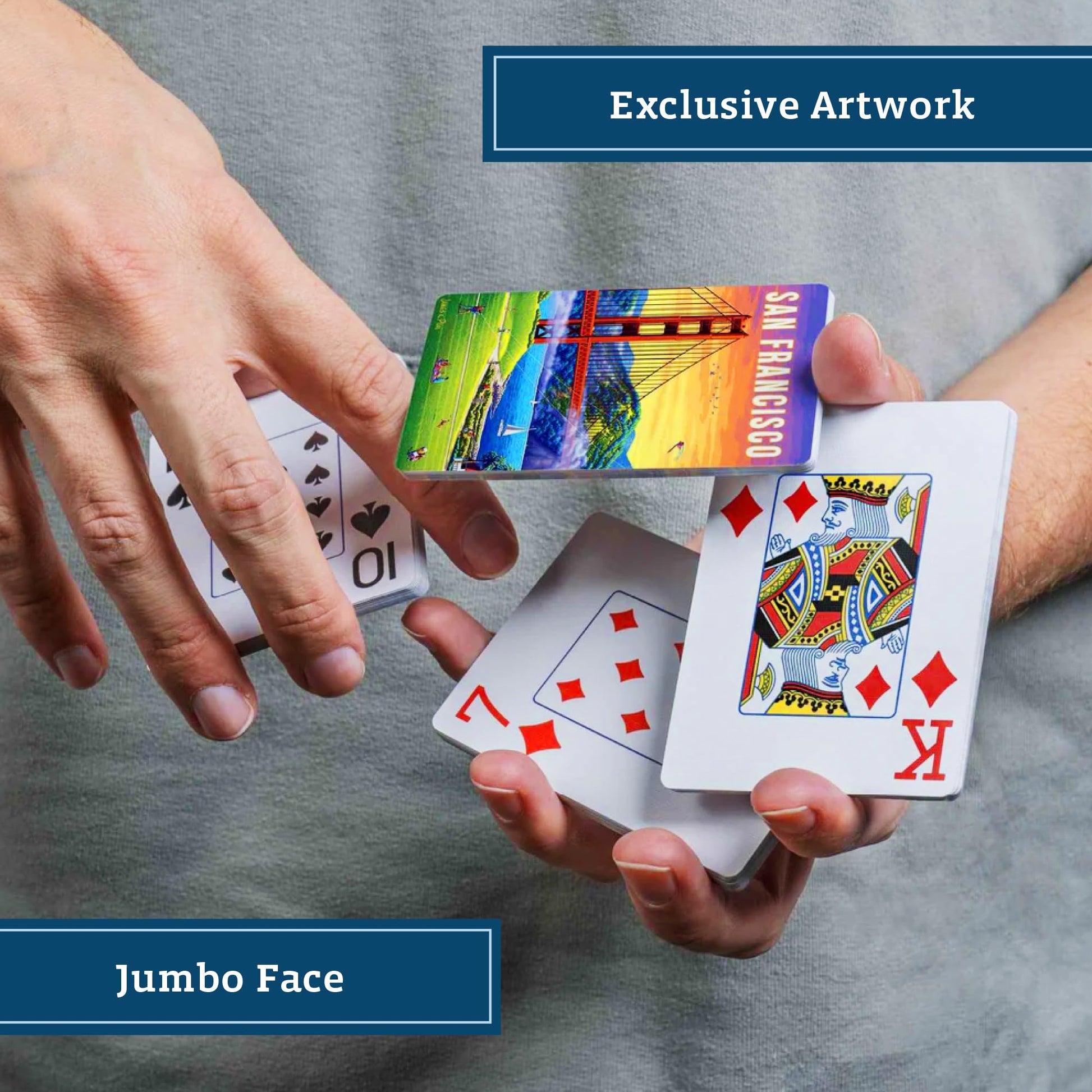 Boardwalk Puzzles San Francisco, Featherlight Unique Playing Cards, Fun Themed Deck for Home and Travel